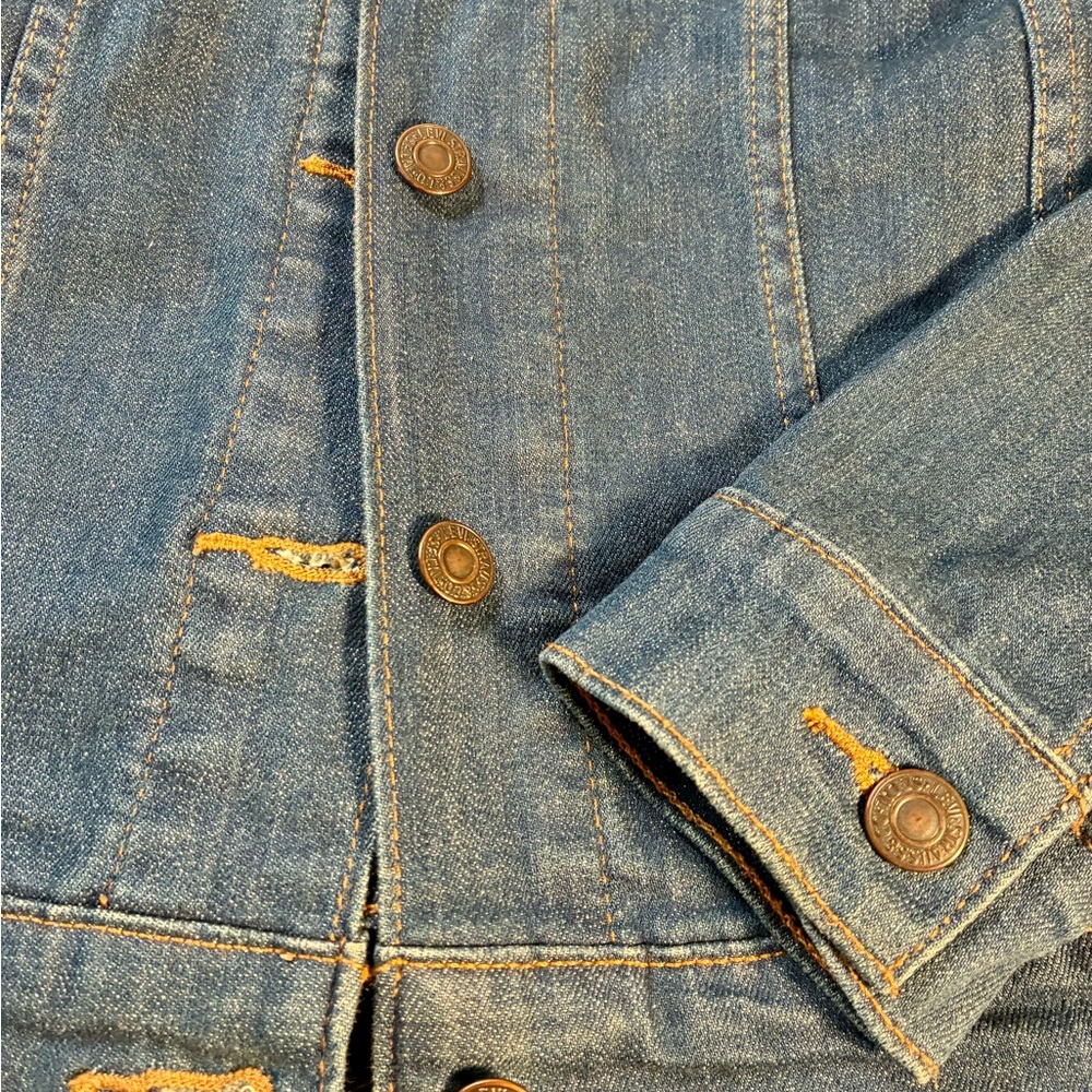 Levi's Blue Denim Trucker Jacket M - Picture 4 of 7